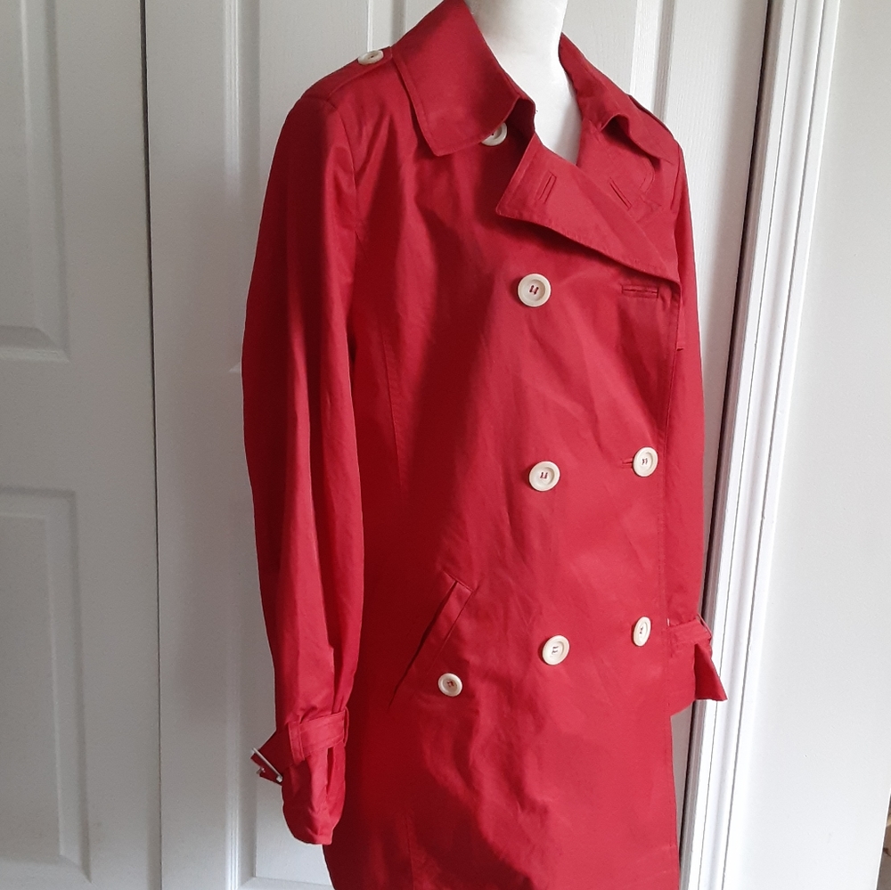 Betty Barclay Red Trench Coat - Picture 7 of 14